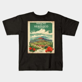 Paracho de Verduzco Michoacan Mexico Vintage Tourism Travel Kids T-Shirt